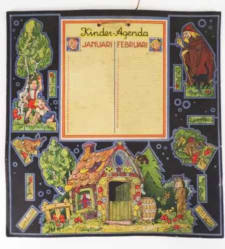 Kinder Agenda alter Kalender Märchen Ausschneidebogen Modellbogen