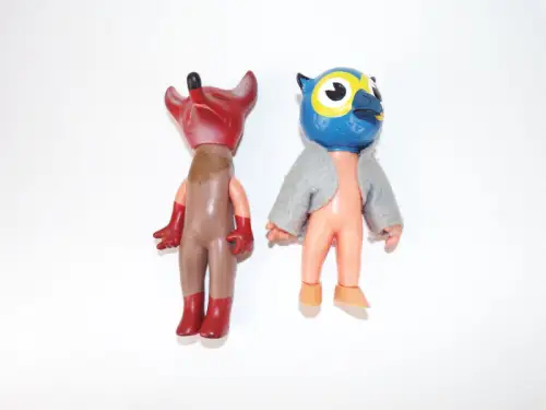 DDR Spielzeug Figuren Herr Fuchs und Eule oder Uhu
