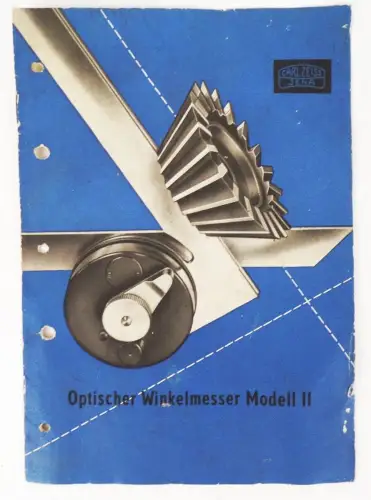 Carl Zeiss Jena Prospekt optischer Winkelmesser Modell II 1957
