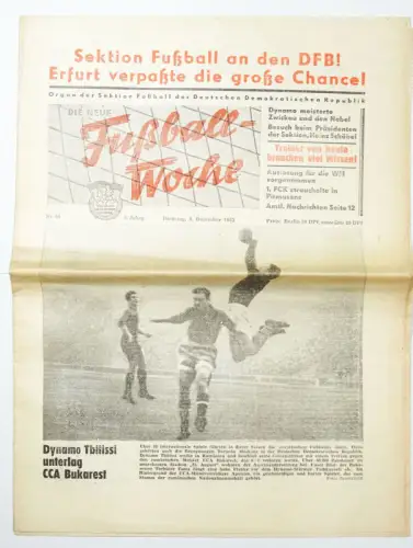 Fußball Woche Nr 49 Fuwo 1953 Dynamo Zwickau 
