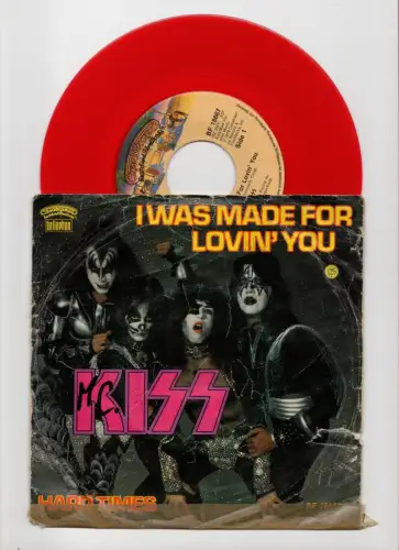 Kiss Vinyl Single I was made for lovin you Hard Times Rote Platte