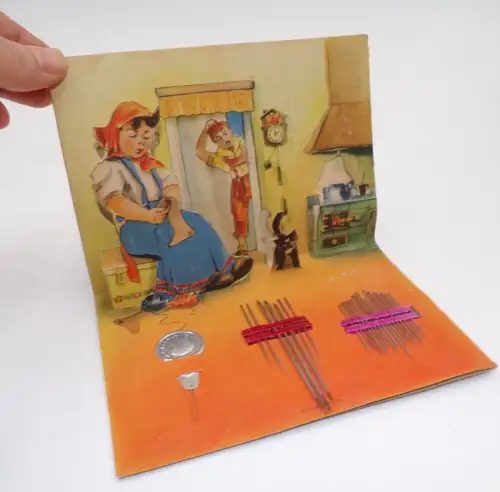 Alte Nadelmappe Ich Nadeln needles Pop Up 3 D Kindermotiv
