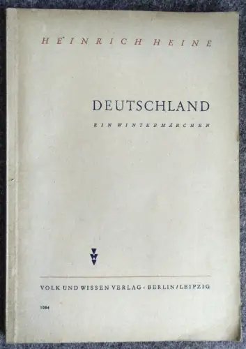 Heinrich Heine Deutschland ein Wintermärchen 1949 Volk und Wissen Verlag