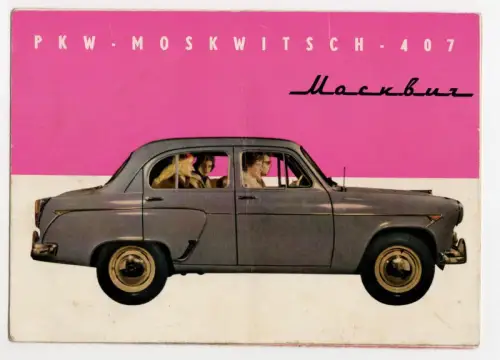 Altes Prospekt Moskwitsch 407 1959 Oldtimer