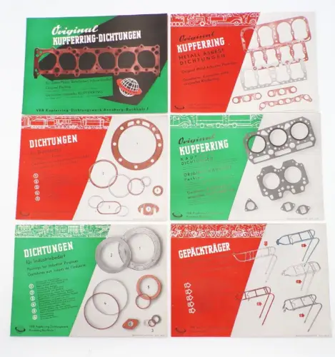 Reklame Prospekt Kupferring Dichtungen VEB Annaberg Buchholz Motor 1957