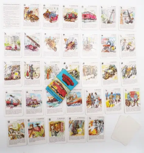 Feuerwehr Technik gestern und heute Quartettspiel DDR 1984