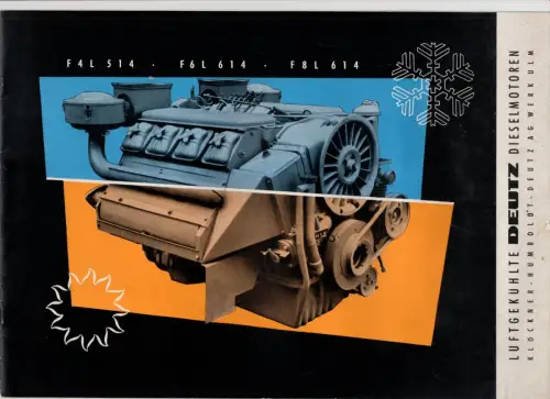 Deutz luftgekühlte Dieselmotoren 1956 Reklame Sammler Bröschüre