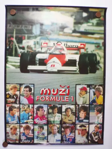 Altes Poster Formel 1 Muzi CSR Fahrer vintage 