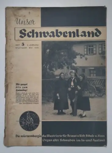 Unser Schwabenland 1933 Nr 5 alte Zeitschrift Baden Württemberg