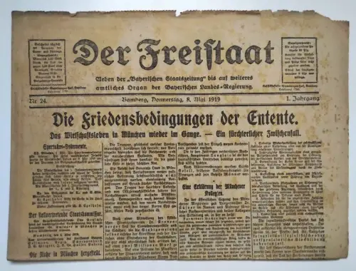 Der Freistaat 1919 Nr 24 München - Ein fürchterlicher Zwischenfall