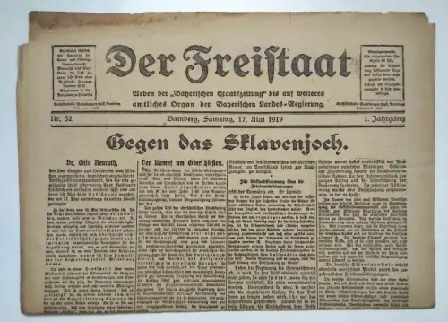 Der Freistaat Zeitung 1919 Nr 32 Der Kampf um Oberschlesien