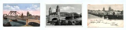 3x Ak Köln Gesamtansicht mit Hängebrücke Total 1901