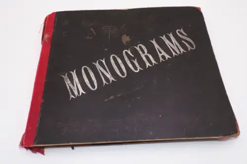 Monogramm Album um 1900 geprägte Papier Initialien 