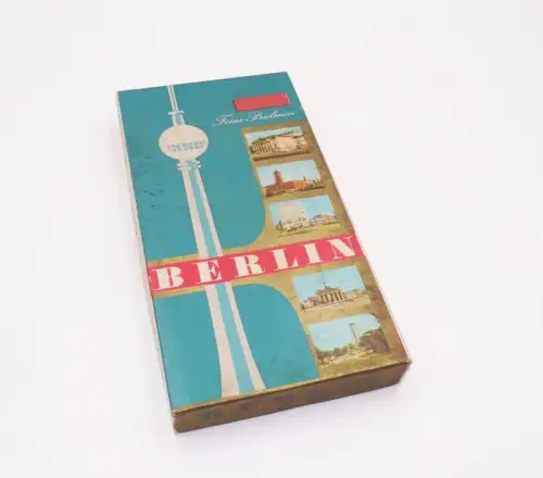 Alte Pralinenschachtel Berlin Fernsehturm Elfe DDR Reklame Deko Requisit 