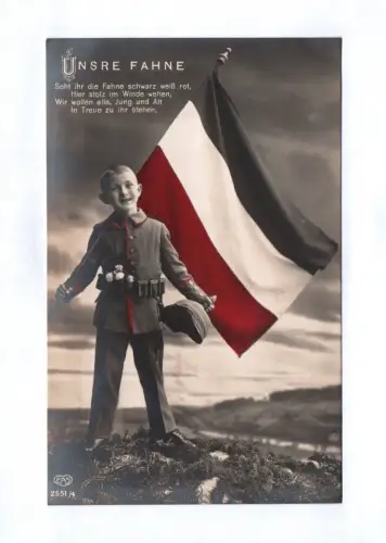 Patriotika Ak Unsere Fahne Junge mit Flagge 1916
