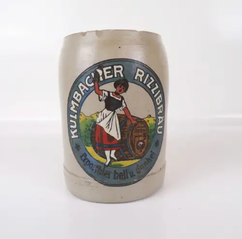 Alter Bierkrug Kulmbacher Rizzibräu Export Bier hell dunkel 