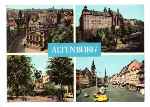 Ak Altenburg Stadttheater Skatbrunnen 1967 Schloß Markt mit Rathaus