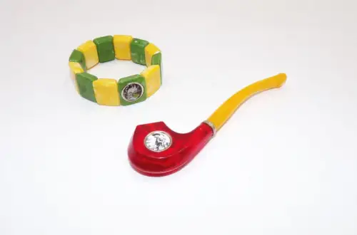 Altes Souvenir Armband Pfeife DDR catalin 