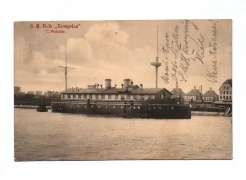 Ak S M Hulk Kronprinz 1911 Schiff Kaiserliche Marine