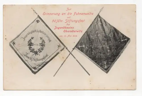 Ak Zur Erinnerung Fahnenweihe Jugendkasino Oderwitz 1906