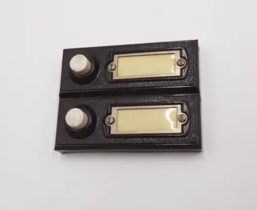 Klingelknopf Namensschild Taster Druckknopf 2er Bakelit Vintage 