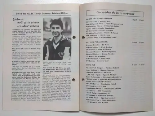 Fußball Programmheft FC Metz - Dynamo Dresden 1984
