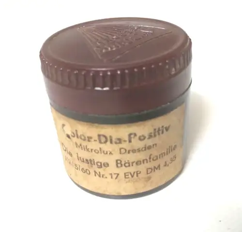 Color Dia Positiv Rollfilm Mikrolux Dresden Die lustige Bärenfamilie Nr. 17