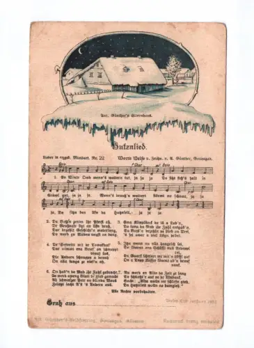 Anton Günther Lieder Ak Erzgebirge Butznlied 1902