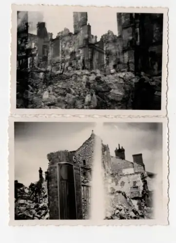 2 x Foto zerstörtes Tours Frankreich 2 Wk WW2 Trümmer