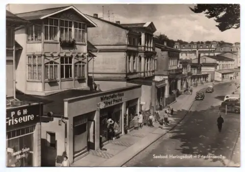 Foto Ak Seebad Heringsdorf Friedenstraße 1966