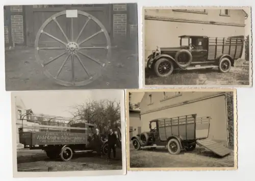 4 x Foto Krauschwitz OL Autos LKW Oldtimer Elektrizitätswerke Wagenbau