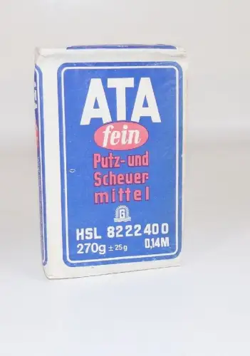ATA Putz und Scheuermittel DDR 270 gr VEB Waschmittelwerk Genthin Reklame