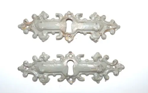 Alte Möbelbeschläge 2 x Kommode Schlüsselloch Beschlag um 1880