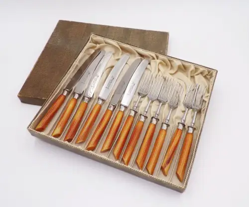 Altes Besteck Robert Schaaf Solingen 12 Teile Messer Gabel Retro Vintage