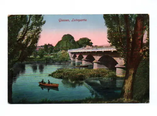 Ak Giessen Lahnpartie Brücke Feldpost 1917