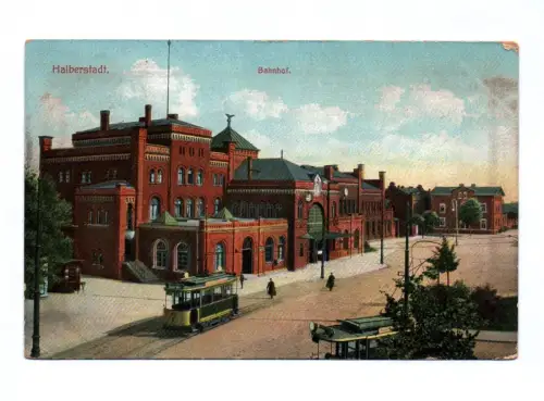 Ak Halberstadt Bahnhof 1910