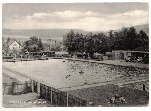 Ak Wilthen Oberlausitz Schwimmbad 1961 