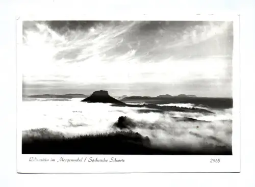 Ak Lilienstein im Morgennebel Sächsische Schweiz 1989