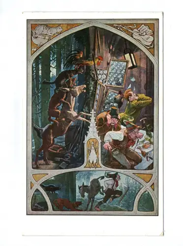 Künstler Ak Die Bremer Stadtmusikanten Brüder Grimm Märchen