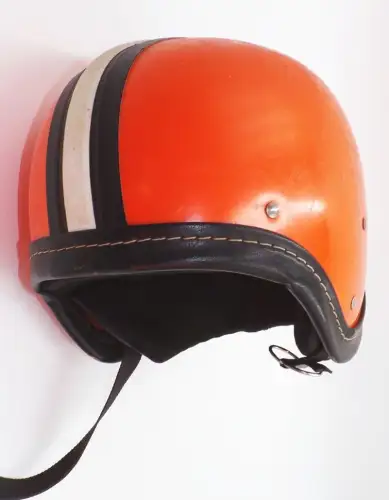 Halbschale Moped Helm Orange Größe 59 Sturzhelm Retro Vintage 