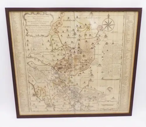 Alte Landkarte Liebenwerda und Schlieben circa 1753 Petrus Schenk