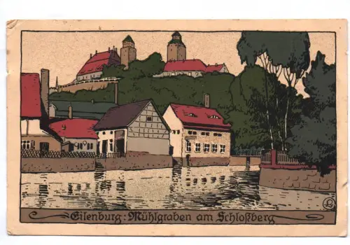 Ak Eilenburg Mühlgraben am Schloßberg Stein Zeichnung 1930