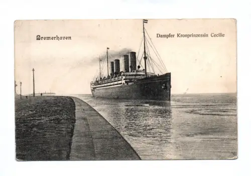 Ak Bremerhaven Dampfer Kronprinzessin Cecilie