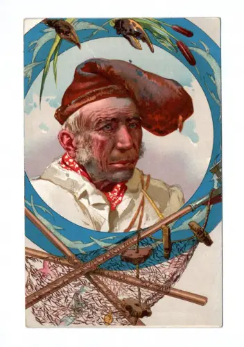 Künstler Ak alter Mann Cartolina Postale Napoli