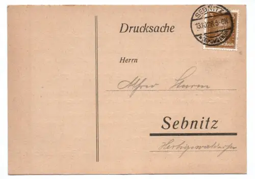 Drucksache 1928 Sebnitz Bürgerverein Eintracht