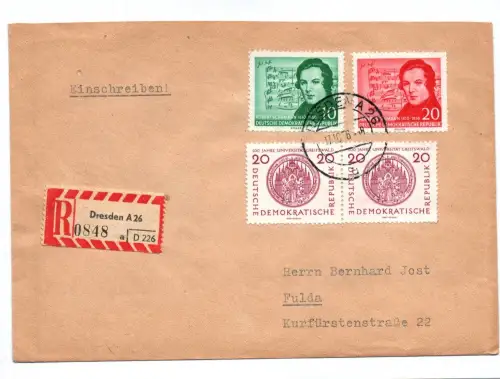 R Brief Dresden DDR Einschreiben