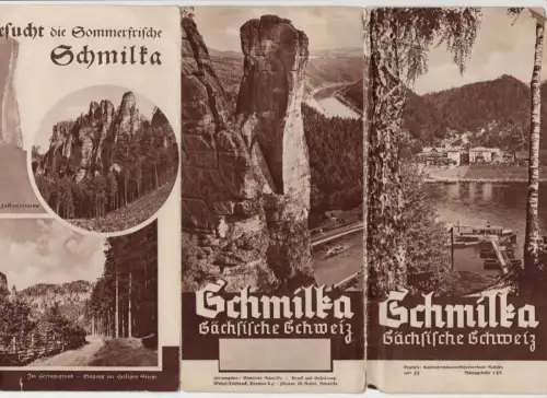 Altes Reiseprospekt Schmilka Sächsische Schweiz 1937