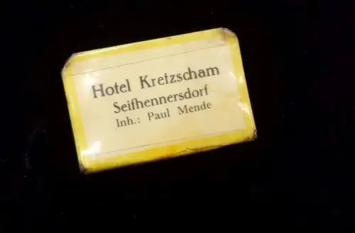 Alter Streichholzhalter Hotel Kretscham Seifhennersdorf Reklame um 1910