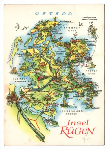 Künstler Ak Insel Rügen Ostsee 1970 Orte Mecklenburg Vorpommern