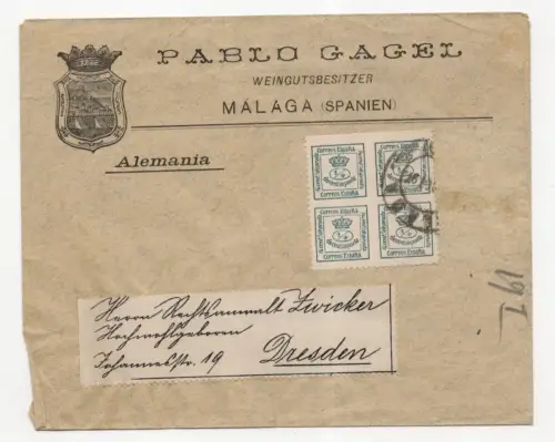Brief Spanien Pablo Gabel Malaga nach Dresden